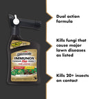 Spectracide Immunox Fungus Plus Insect Control For Lawns 32 Ounces, Dual Action, Hose-End Concentrate, Clear/Light Yellow