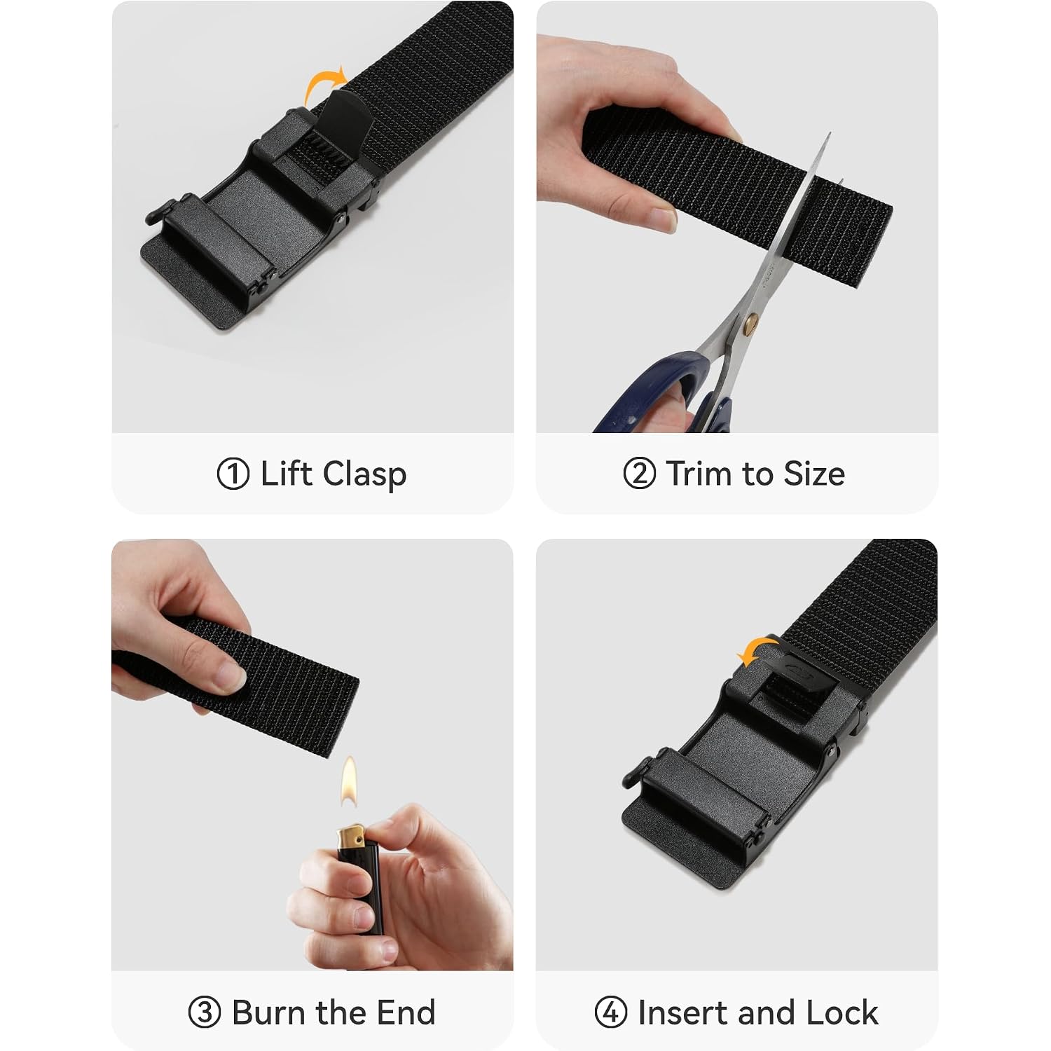 Chaoren 1.5" Nylon Ratchet Belts For Men - Adjustable Casual Work Belt With Slide Buckle - Trim To Fit