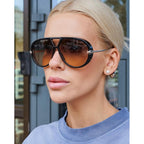 GUVIVI Retro Gold Aviator Sunglasses for Women Men, 2026 Metal Oversized 70s Aviators Black Vacation Beach Sun Glasses