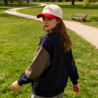 Two-Tone Cotton Baseball Cap with Embroidered Western Sayings - Adjustable Cowboy Style Hat for Men and Women Howdy - Red/Beige