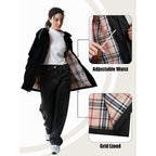 Womens Rain Jacket For Heavy Rain Waterproof Long Hooded Raincoats Outdoor Lined Raincoat S-Xxl