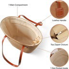 Straw Bags For Women | Travel Straw Totes Bag, Summer Woven Shoulder Bag Handbag