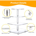 YestBuy Cupcake Stand with Yellow Led Lights, 4 Tier Cupcake Stand for 50 Cupcakes, Acrylic Cupcake Tower Stand, Clear Tiered Cupcake Holder for Birthday Cady Bar Décor Weddings, Parties Events