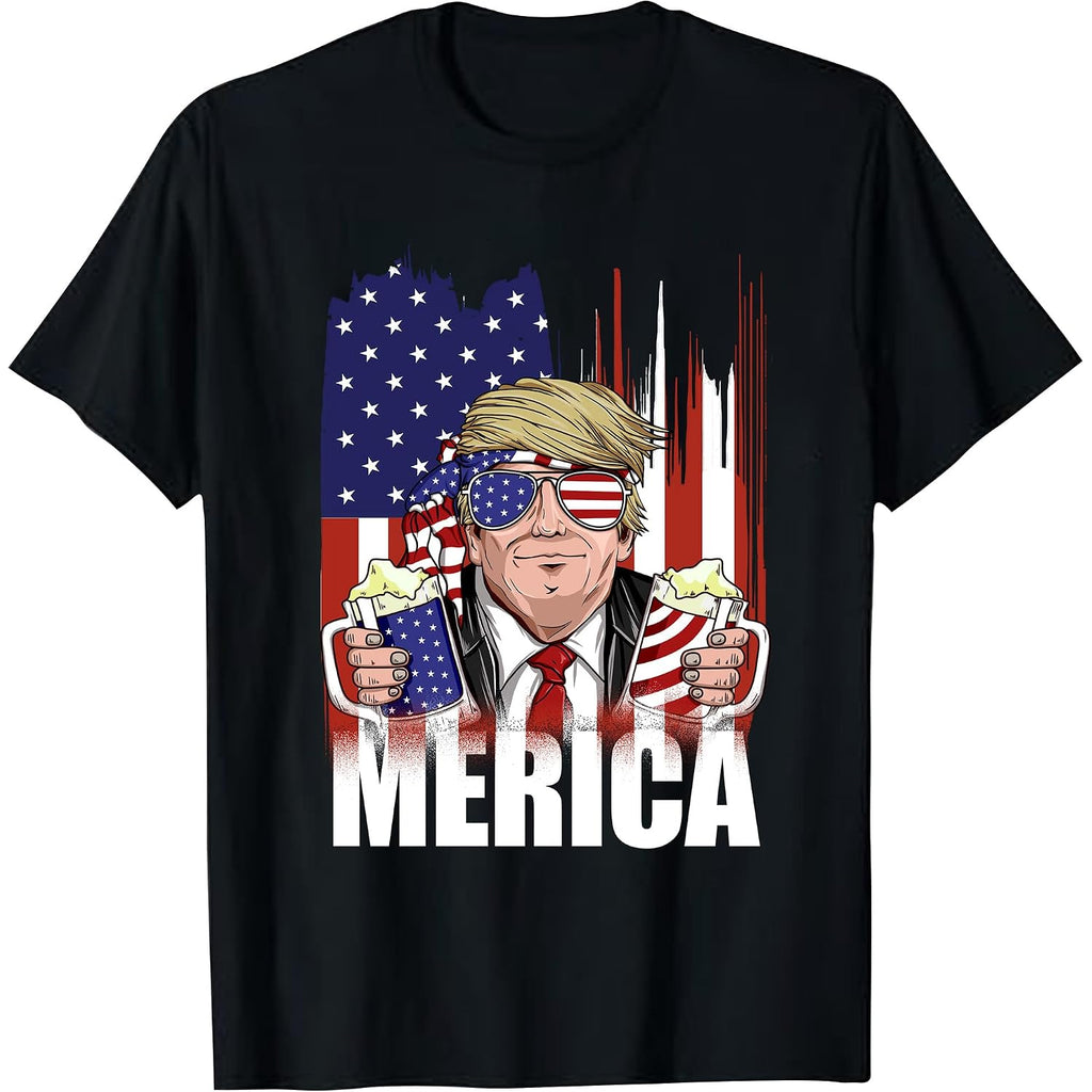 4Th Of July Shirts For Men:Independence Day American Flag Patriotic Higher Quality Short Sleeve T-Shirt