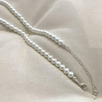 Zeffy Pearl Necklace 4MM/6MM/8MM Dainty Round Imitation Pearl Choker Necklace Wedding Pearl Necklace Delicate Jewelry for Women Simple Bridesmaid Jewelry Gifts
