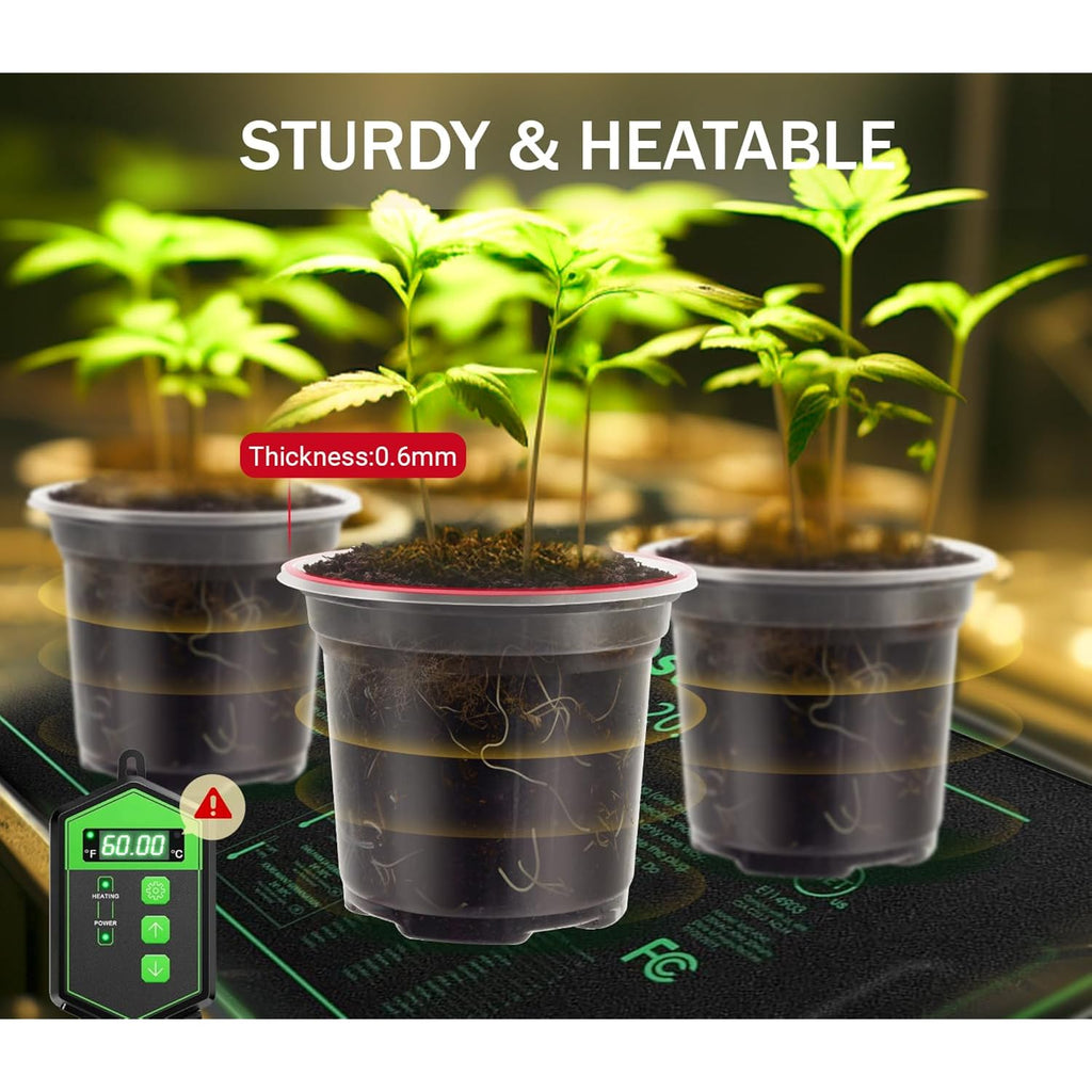 30 Pack Clear Nursery Plant Pots, 3.5/4/5 In With Drainage Holes, 20 Labels | High Transparency (Clear View Of Root Growth), Variety Pack, Good Drainage, 20 Pack Easy-Id Plant Labels