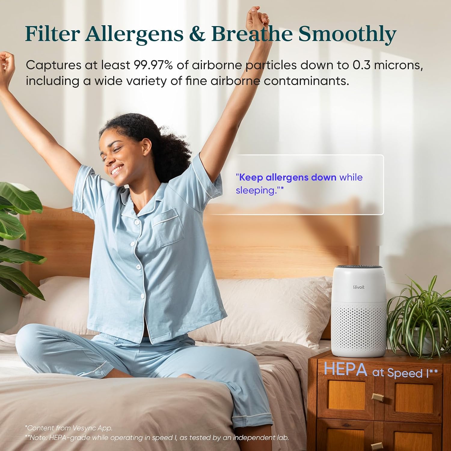 Levoit Air Purifiers For Bedroom Home Dorm Room, Small Quiet Air Purifiers | Filter Cleaner With Fragrance Sponge, Filters Smoke, Allergens, Pet Dander, Odor, Dust, Office, Desktop, Core Mini-P, White