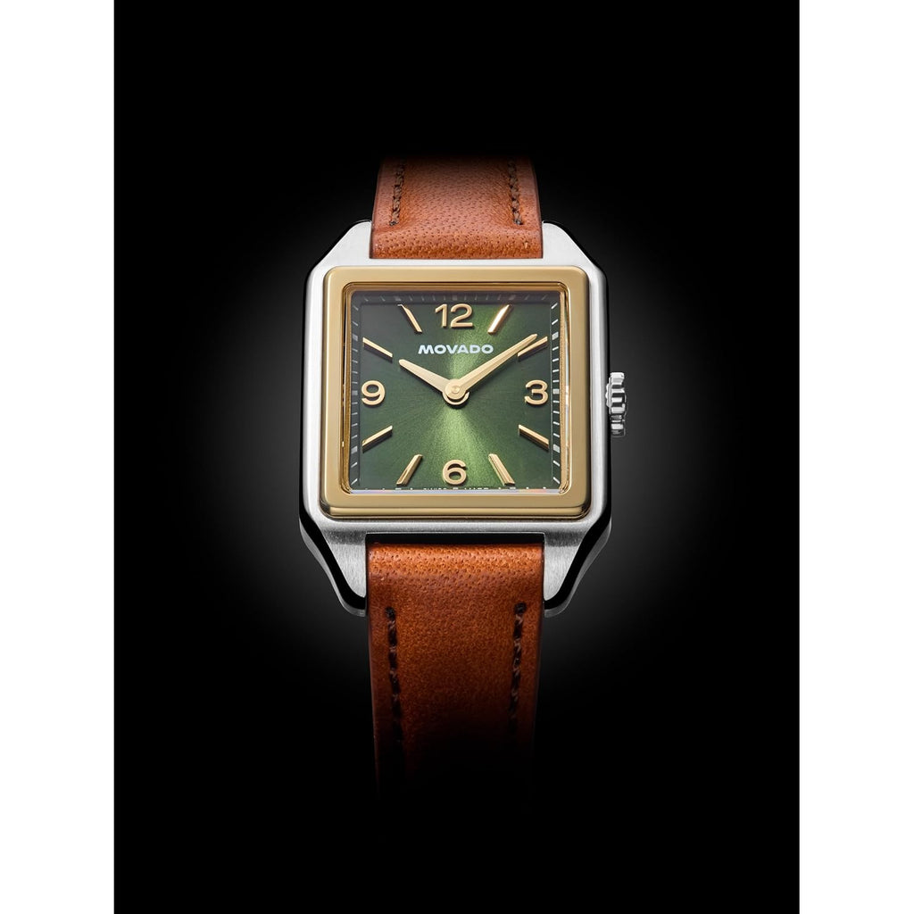 Movado Heritage 1917 Women’S Swiss Quartz Leather Petite Square Watch, 25Mm