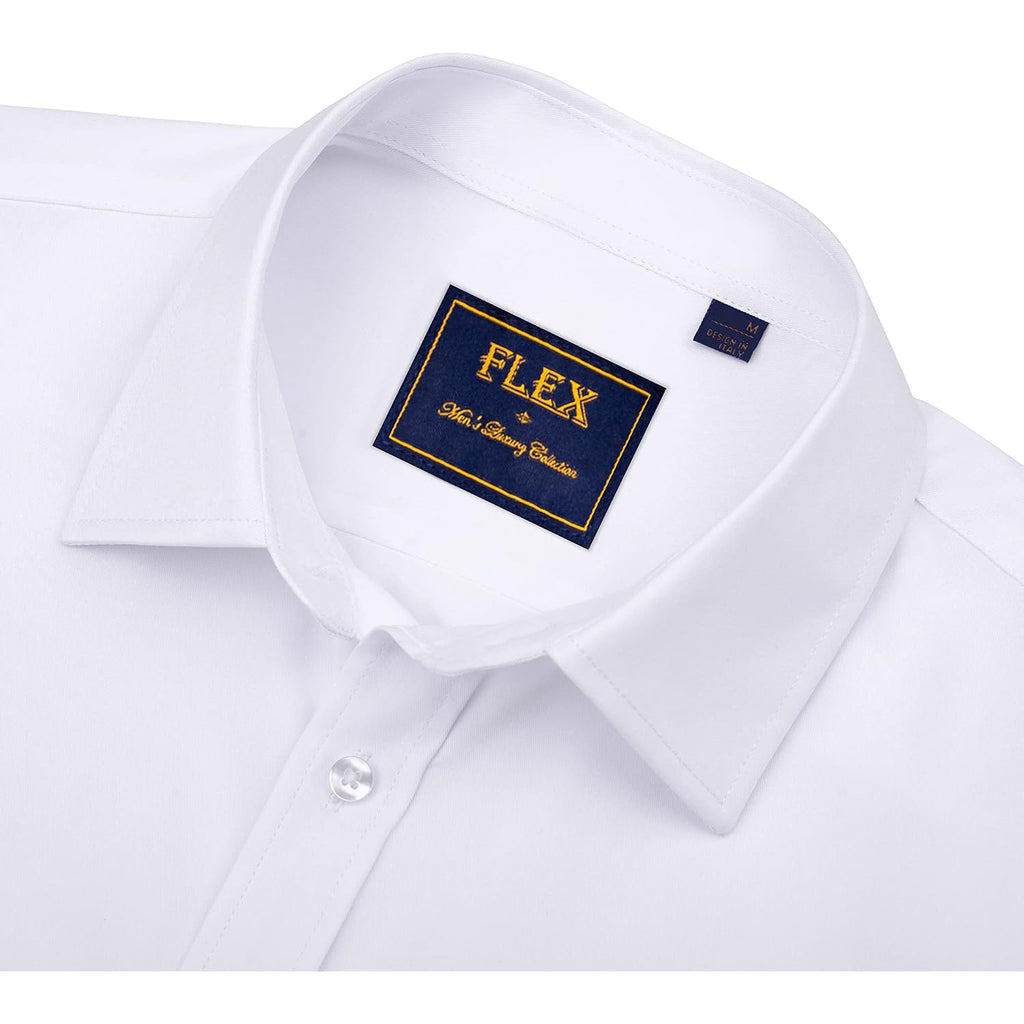 Alimens & Gentle Mens Short Sleeve Dress Shirts Wrinkle Free Solid Casual Button Down Shirts With Pocket
