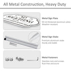 No Soliciting Sign For House - All Metal Construction - 14" X 7" Aluminum No Soliciting Yard Sign With 28" Stake - For Home And Front Door