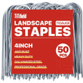 U Shape Garden Stakes 50 Packs 4 Inch 11 Gauge Irrigation Tubing Stakes, Heavy Duty Galvanized Landscape Staples For Tube, Lawns, Landscape Fabrics,Irrigation Hose And Weed Barriers