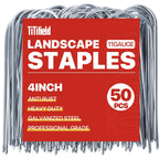 U Shape Garden Stakes 50 Packs 4 Inch 11 Gauge Irrigation Tubing Stakes, Heavy Duty Galvanized Landscape Staples For Tube, Lawns, Landscape Fabrics,Irrigation Hose And Weed Barriers