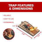 Tomcat Mouse Traps (Wooden), 4 Pack | Disposable Non-Chemical Mouse Trap For Homes, Garages And Basements