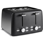 Amazon Basics 4 Slice Toaster, 7 Browning Settings, Extra Wide Slots for Bagels and Specialty Breads, Removable Crumb Tray, Cancel/Defrost/Bagel Buttons, 1500W, Black & Silver