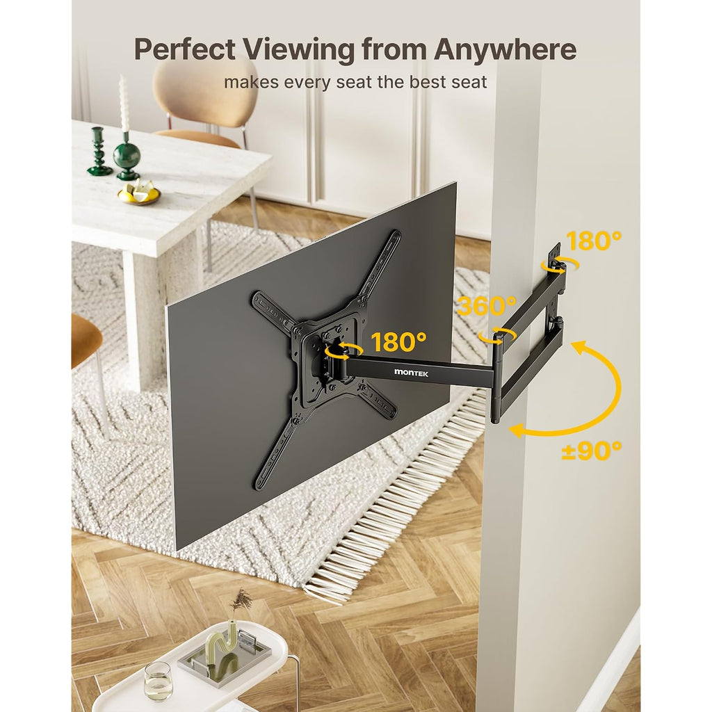 Montek Long Arm Tv Wall Mount For Most 23-65 Inch Tvs, 29 Inch Long Extension Tv Mount Swivel And Tilt, Full Motion Wall Mount Tv Bracket Fit Max Vesa 400 X 400Mm, Up To 77 Lbs