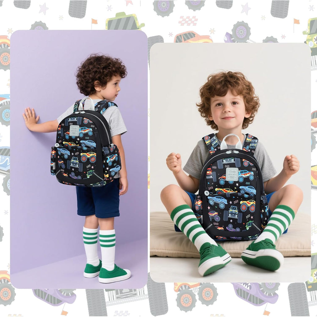 Toddler Backpack For Boys Girls 2-4, 12" H Kids Backpacks For Kindergarten Preschool, Small Bookbag For Daycare Travel (Black, 12''- Not Fit A4 Folder)