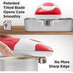 Kitchen Mama Auto Electric Can Opener, Red | Automatic, Hands Free, Smooth Edge, Food-Safe, Battery Operated