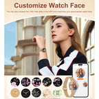 Smart watch for Women (Answer/Make Calls),1.27 Inch Round Smartwatch with 100+ sports modes, Heart Rate/Sleep Monitor Pedometer IP68 Waterproof Activity Fitness Watch for iPhone Android, Rose Gold