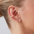 KRFY 2Pcs Adjustable Ear Cuff S925 Sterling Silver Ear Cuffs Non Piercing Cuff Earrings for Women 5A Cubic Zirconia Clip On Cartilage Helix Conch Fake Earrings Hypoallergenic