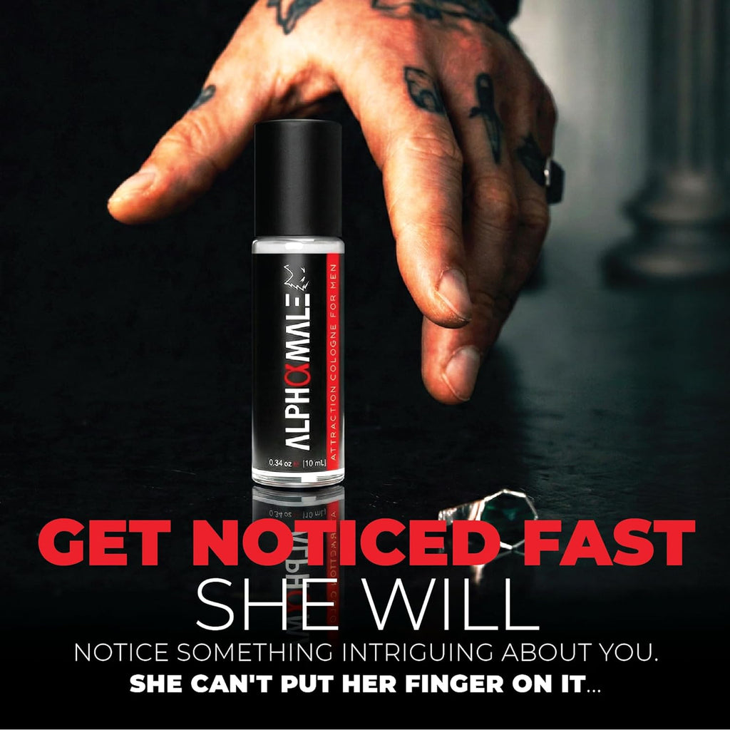 AlphaMale Pheromone Cologne for Men - Roll-On Pheromone Infused Cologne for Men -  Masculine Fragrance, Travel Size Cologne to Attract Women - Made in the USA (10ml)