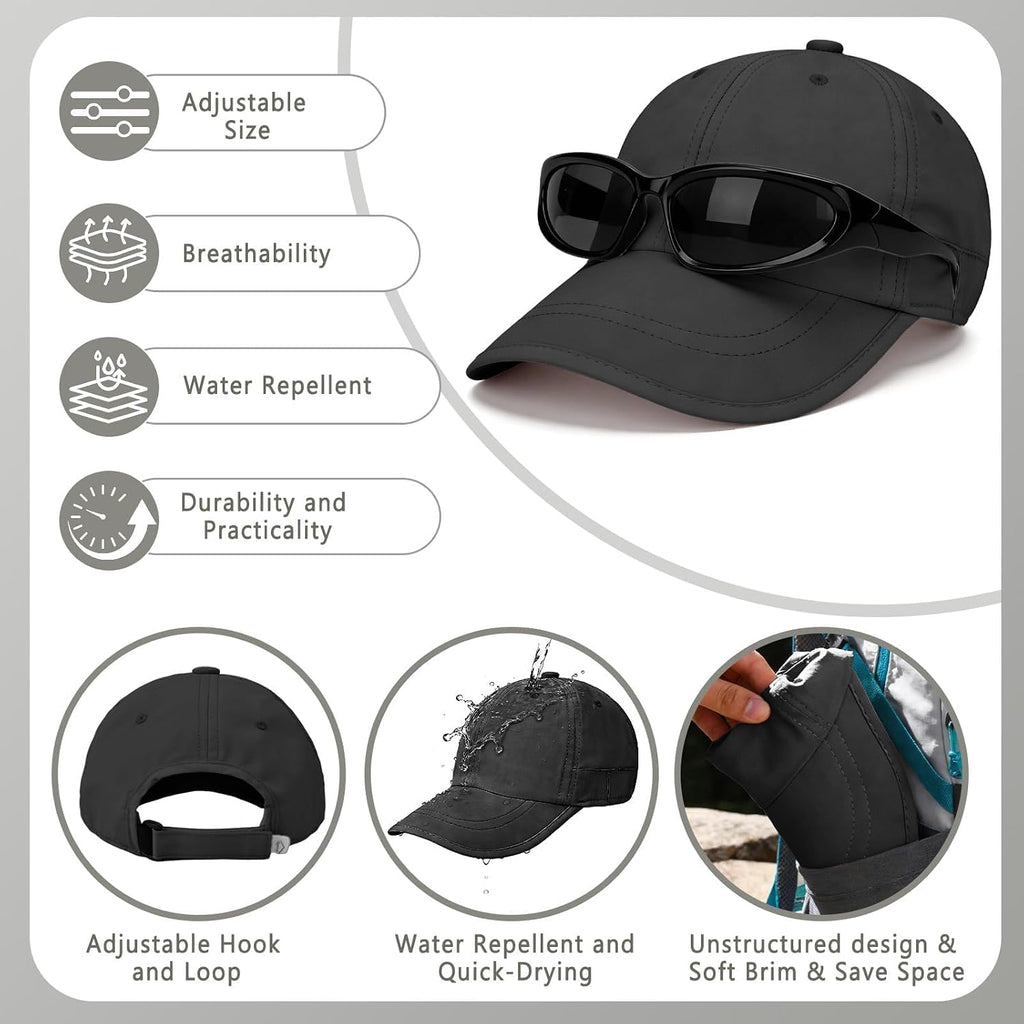 Soft Brim Baseball Cap Low Profile Unstructured Dad Hat, Adjustable Washer Friendly Sport Hats For Golf Running