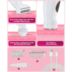 3 in 1 Bikini Trimmer for Women, Electric Razors for Women with Display, Painless Bikini Trimmer, USB Charging, Electric Shaver for Woman,Shaver for Woman for Face, IPX7 Waterproof,White
