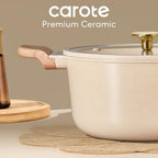 Carote 5 Qt Nonstick Stock Pot With Lid Soup Pot, Ceramic 5 Quart Casserole With Lid, Easy To Clean Non Stick Cooking Pot Cookware Pfoa Free, Ceramic Oatmeal
