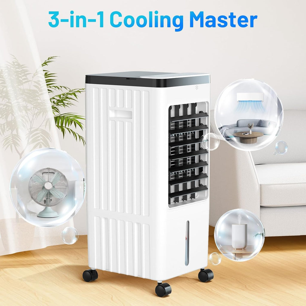 Portable Air Conditioners,Evaporative Swamp Air Cooler 3-In-1 Free Standing Cooling Ac Unit With Fan & Humidifier,Windowless Portable Ac Unit With Remote, Fast Cooling, 7H Timer For Bedroom,Office