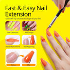 UR SUGAR Neon Poly Nail Gel Set - 6 Colors Halloween Pink Neon Green Yellow Orange Bright Colors Spring Summer Poly Extension Nail Gel Polish Kit Long Lasting Soak Off Gel Polish Gift Box