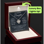 To My Beautiful Daughter Necklace from Mom & Dad | Cubic Zirconia Pendant with Heartfelt Message Card & Gift Box | Daughter Birthday, Graduation, Christmas Jewelry Gift from Parents