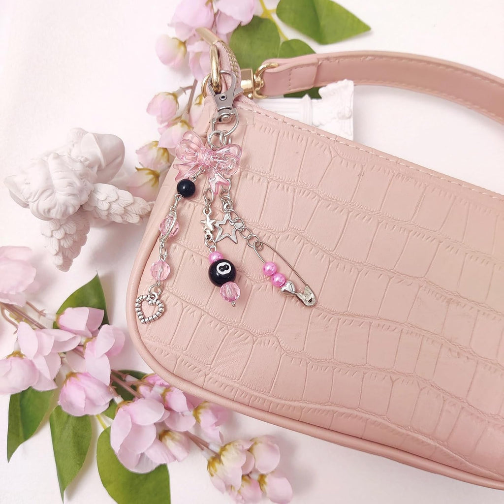 cioatu Y2K Aesthetic Keychains for Women Cute Flowers Star Cake Jellyfish Keychins Charms Kawaii Bag Purse Decor