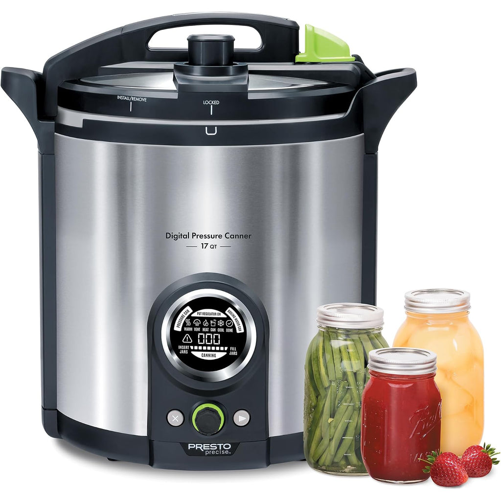 Presto 02152 17-Quart Digital Pressure Canner - Digital Display, Waterbath Capable, 10 Built-In Safety Features, Recipe Book, Stainless Steel