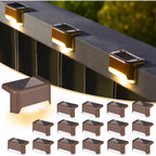 Solpex Solar Deck Lights Outdoor 16 Pack,Step Light Waterproof,Warm White | Led Solar Lights For Outdoor Stairs,Step,Fence,Yard,Patio And Pathway