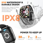 Smart Watch for Women (3 Bands), 1.85'' HD Fitness Tracker with Bluetooth Calls, IPX8 Waterproof Smartwatch for Android iPhone, 112+ Sport Modes, Heart Rate & Breathing Rate Sleep Monitor, Black