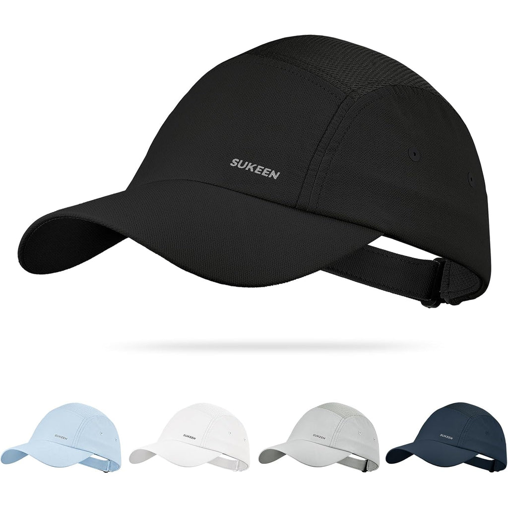 Sukeen Lightweight Baseball Cap for Women Men Running Hat with Breathable Mesh Unstructured Sports Hat for Outdoor Daily Black