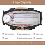 Canvas Tote Bag for Women Crossbody Work Purse with Pockets Top Handle Handbag Satchel Bags for Travel Nurse Teacher