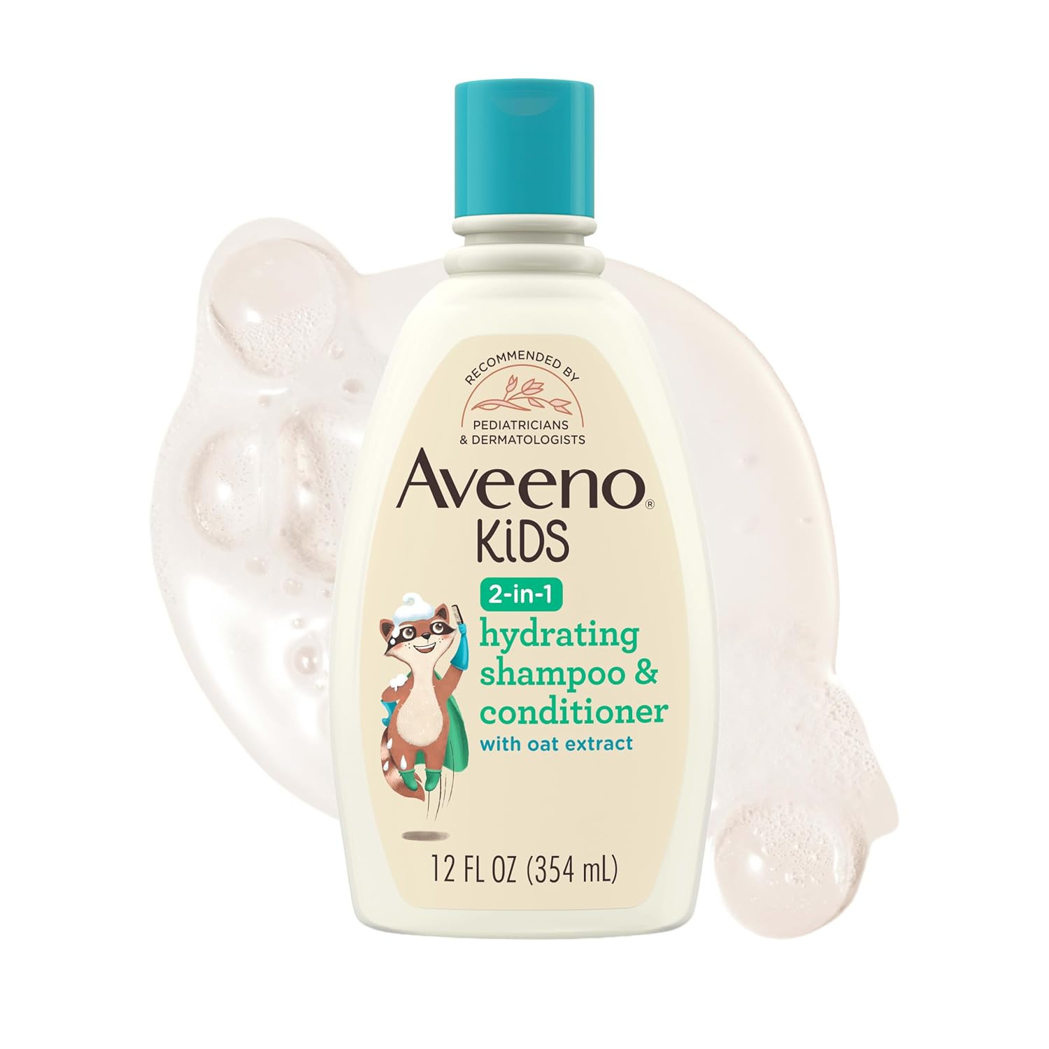 Aveeno Kids Shampoo & Conditioner, Formulated With Oat Extract To Gently Cleanse, Condition & Detangle Kids Hair, For Sensitive Skin And Scalp, Hypoallergenic, 12 Fl Oz