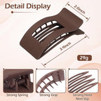 French Flat Hair Clips for Women 6pcs Hair Claw Clips for Thick or Thin Hair Matte Claw Clips for Girls Barrettes Non-Slip Strong Hold Hair Accessories for Women (Brown)