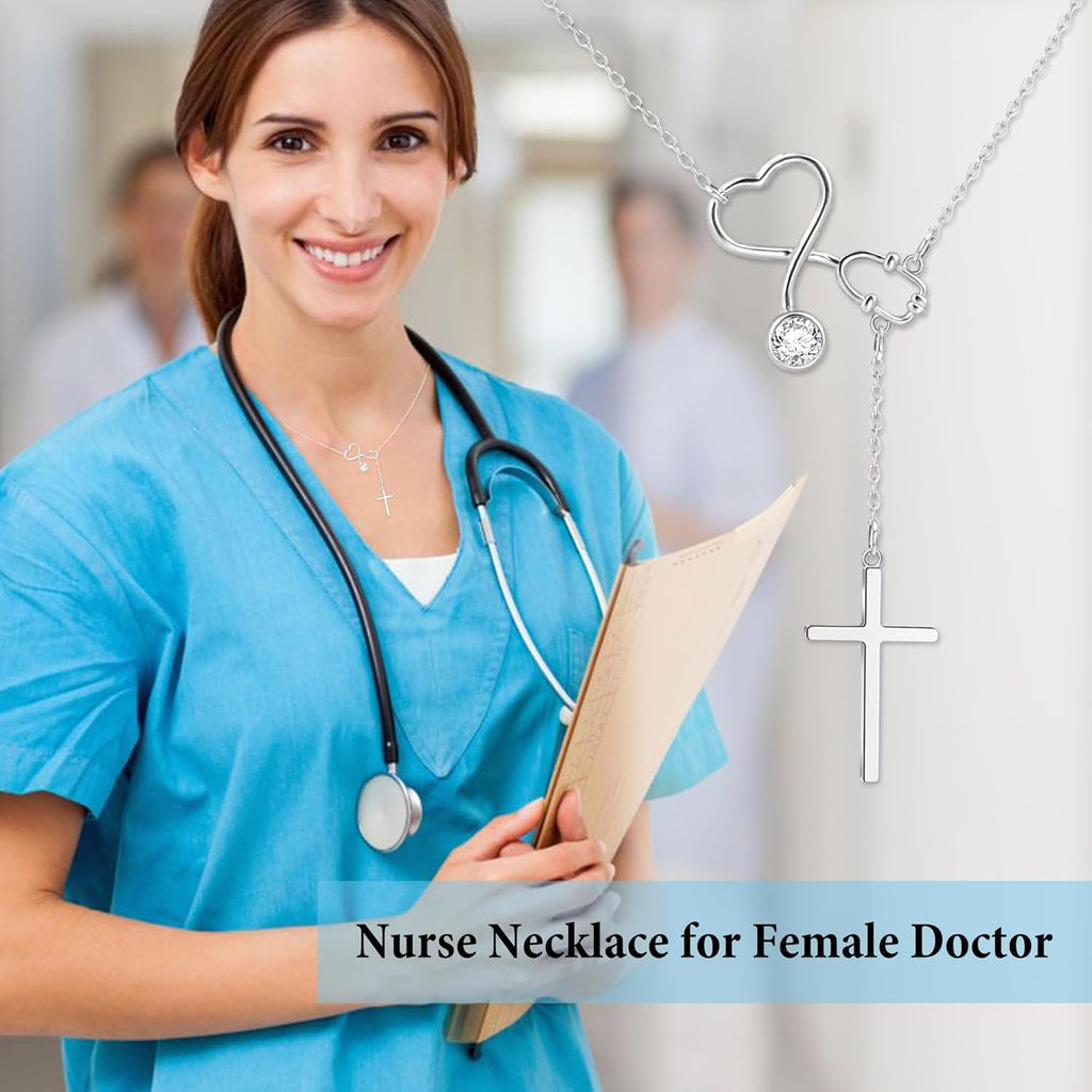 SmileBelle Nurse Graduation Gift for Women, Nurse Week Necklace Appreciation Practitioner Gifts for Nurses Female, Preceptor Gifts Nursing School Medical Assistant Jewelry for New Nurses Accessories
