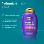 Ogx Thick & Full + Biotin & Collagen Volumizing Conditioner, Nutrient-Infused Conditioner With Vitamin B7 Biotin Gives Hair Volume & Body For 72+ Hours, Sulfate-Free Surfactants, 13 Fl. Oz