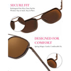Tangle Free Aviator Sunglasses For Women Polarized Square Frame With Uv400 Protection Sun Glasses For Driving
