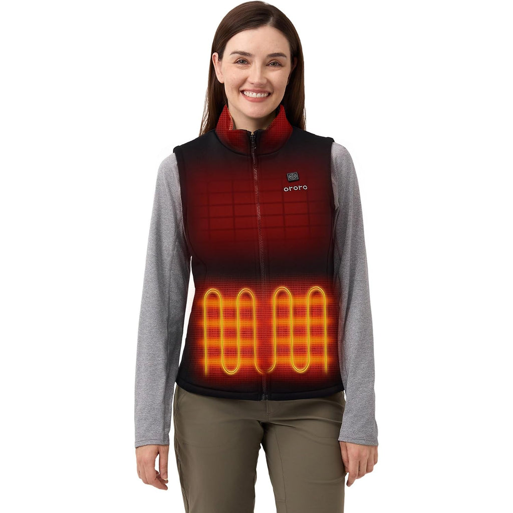 Ororo Women’S Heated Fleece Vest, Lightweight 4-Zone Heating Layer Vest | Soft Fleece Heated Vest, With Collar Heating, Battery Included, For Everyday Warmth And Daily Wear