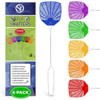 Supreme Bug & Fly Swatter 6-Pack – Braided Metal Handle 6 Pack Fly Swatters, Multi Pack Colors, – For Indoor/Outdoor – Flyswatter