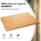 Hiware Extra Large 18" X 12" Bamboo Cutting Board For Kitchen, Heavy Duty Wood Cutting Board With Juice Groove, 100% Organic Bamboo, Pre Oiled