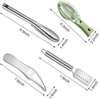 Honoson 4 Pcs Stainless Steel Fish Scale Remover Scaler With Bottle Opener | Fish Skin Peeler, Descaler Cleaner, Stainless Steel Blade, 4 Pack Kitchen Fish Cleaning Tool