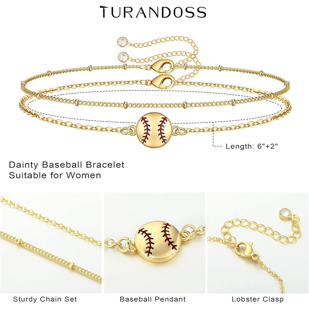 Turandoss World Cup 2026 Competition Ball, Sports Bracelets for Women Gold Plated Soccer Football Basketball Gold Pickleball Volleyball Tennis Baseball Bracelet Gifts for Sports Lovers Fans Teams