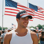 Veracco American Flag Trucker Hat Cap Mesh Back with Adjustable Snapback Strap 4th of July USA Trucker Cap Navy