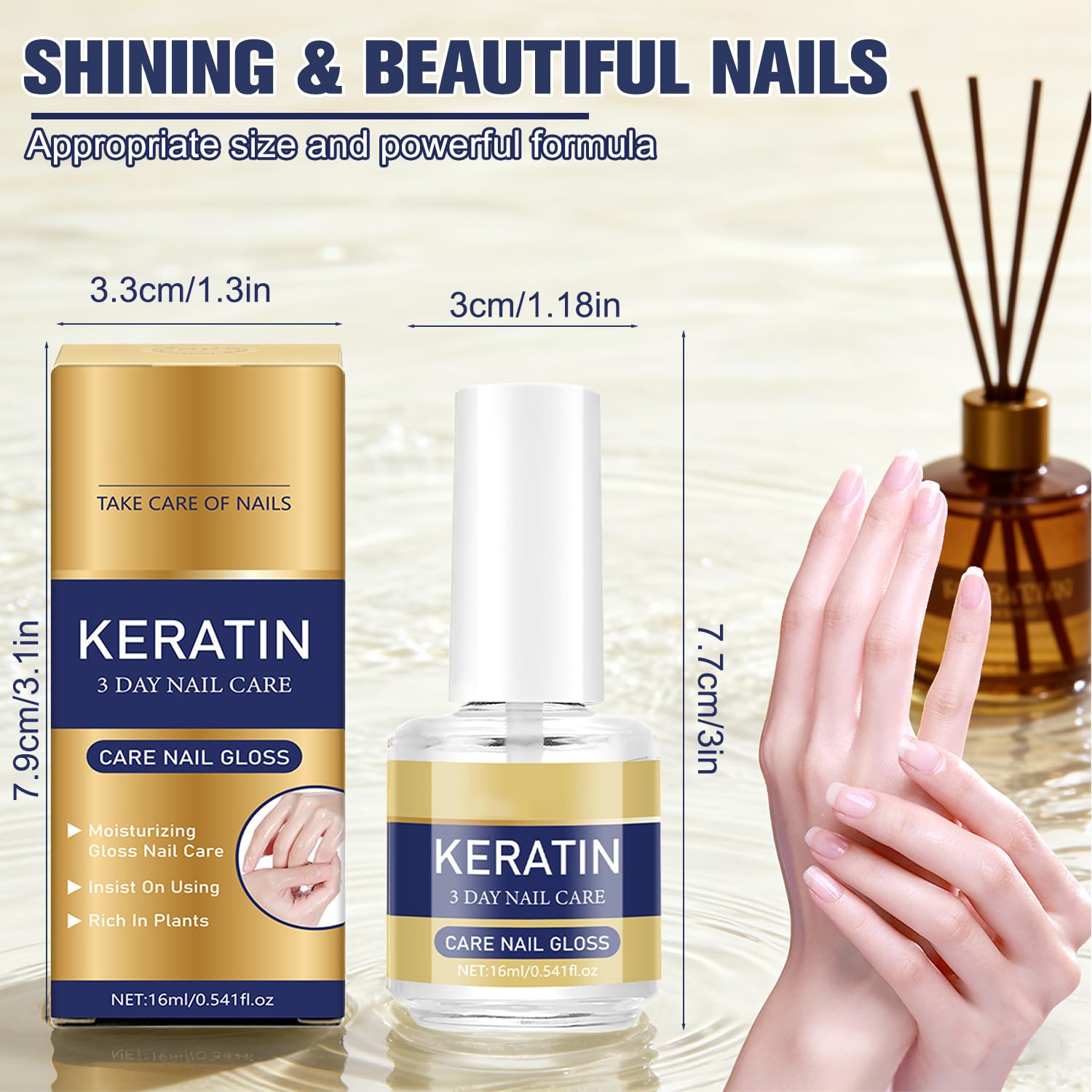 2Pcs Keratin Nail Care Oil - Moisturizing Treatment for Strong, Glossy Nails,Aloe Vera & Lavender Cuticle Oil,Repairs Dry,Weak Nails (16ml/0.56oz)