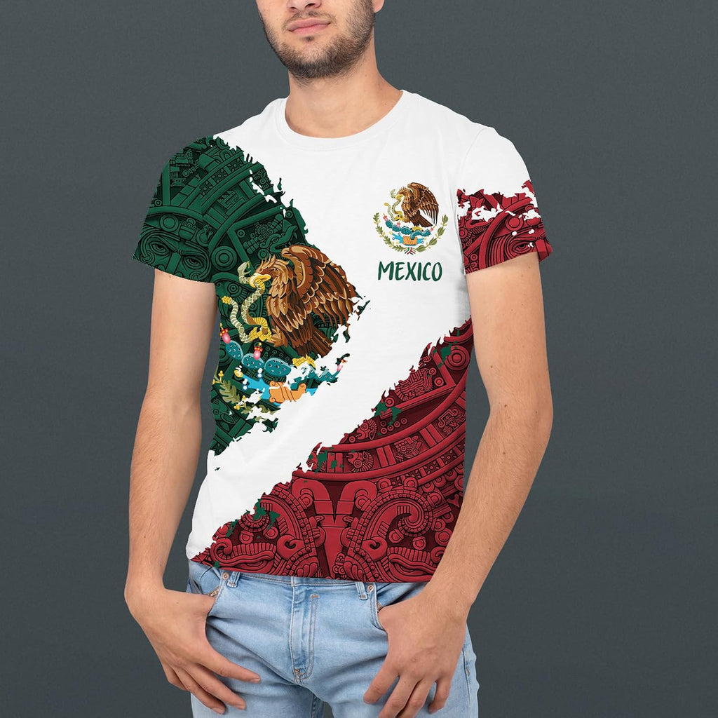 Fayba Aztec Mexican Shirts Short Sleeves Summer Mexico Shirt Mexico Jersey Unisex 3D Shirts
