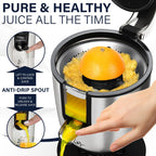 Eurolux Premium Electric Orange Juicer | Stainless Steel Citrus Squeezer With New Ultra-Powerful Motor And Soft Grip Handle For Effortless Juicing, Auto Shutoff, Dishwasher-Safe Parts, Pulp Control